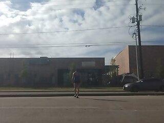 Bianca strutting her ass at bus stop